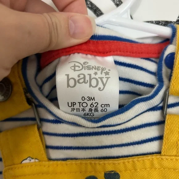 Disney Baby Mickey Yellow Overall Set - Picture 2 of 3